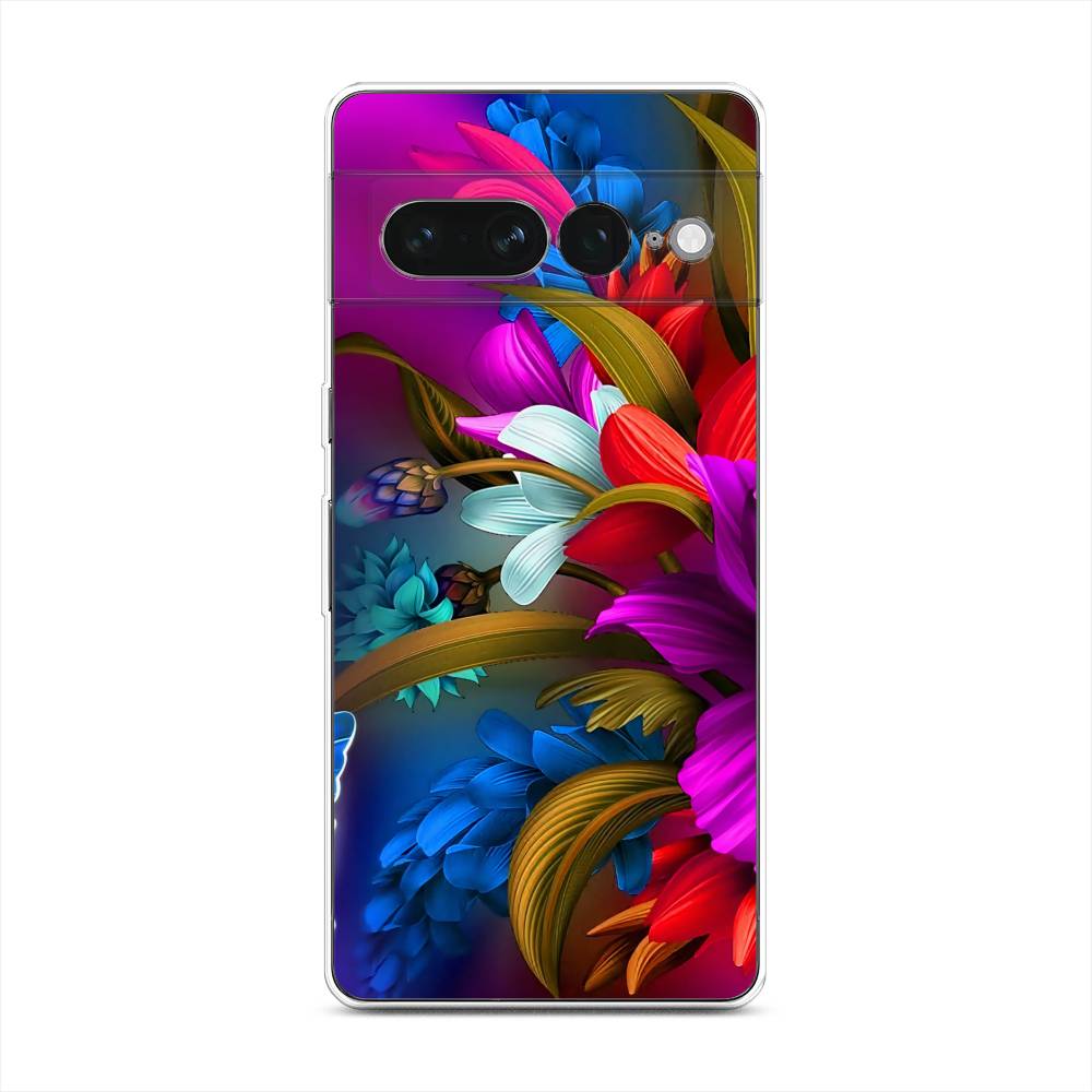 

Чехол для Google Pixel 7 Pro "Фантастические цветы", Фиолетовый;красный;синий, 271350-2