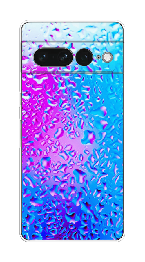 

Чехол на Google Pixel 7 Pro "Капли на стекле", Голубой;розовый, 271350-3