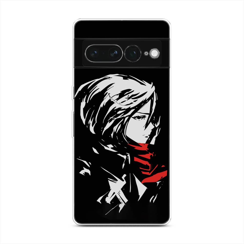 

Чехол для Google Pixel 7 Pro "Микаса минимализм", Черный;серый;красный, 271350-4