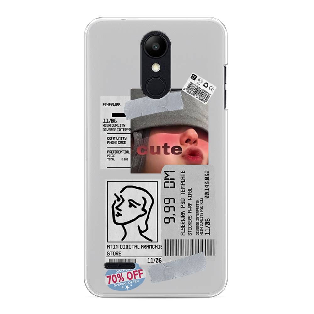 

Чехол на LG K8 "Cute girl collage", Розовый;серый;голубой, 83750-6