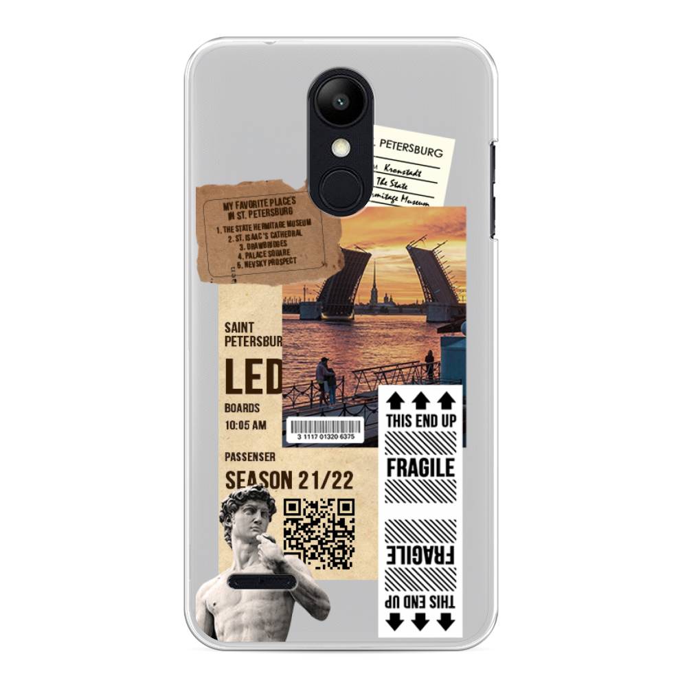 

Чехол на LG K8 "Санкт-Петербург коллаж", Коричневый;бежевый;белый, 83750-6