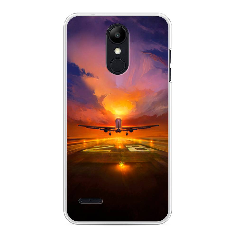 

Чехол на LG K8 "Самолет на посадке", Оранжевый;синий, 83750-6