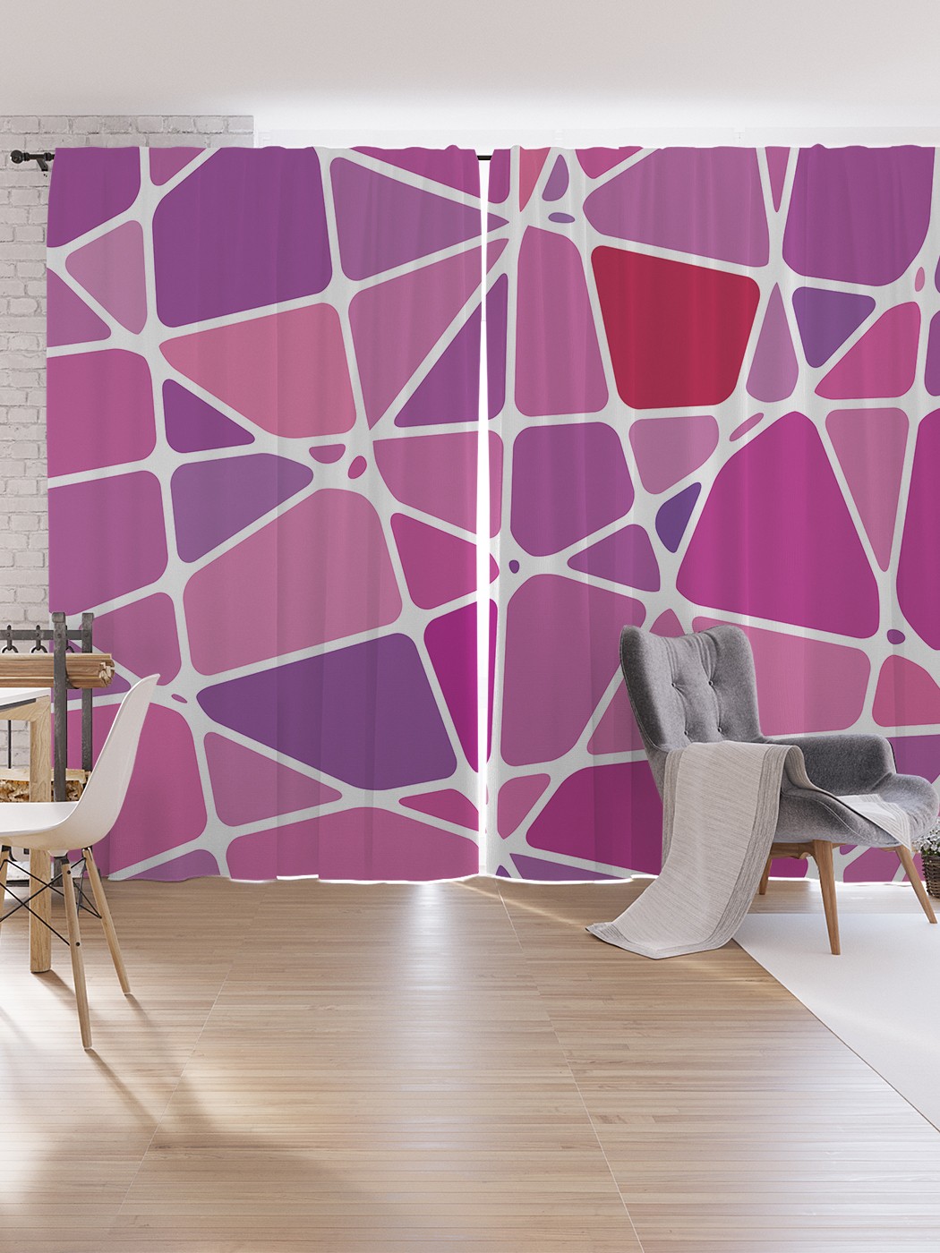 

Шторы под лён JoyArty "Абстрактная сетка", серия Oxford DeLux, 340х265 см, Абстрактная сетка