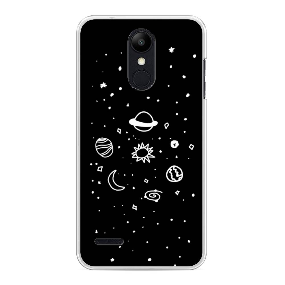 

Чехол на LG K8 "Дудл солнечной системы", Бежевый;серый, 83750-2