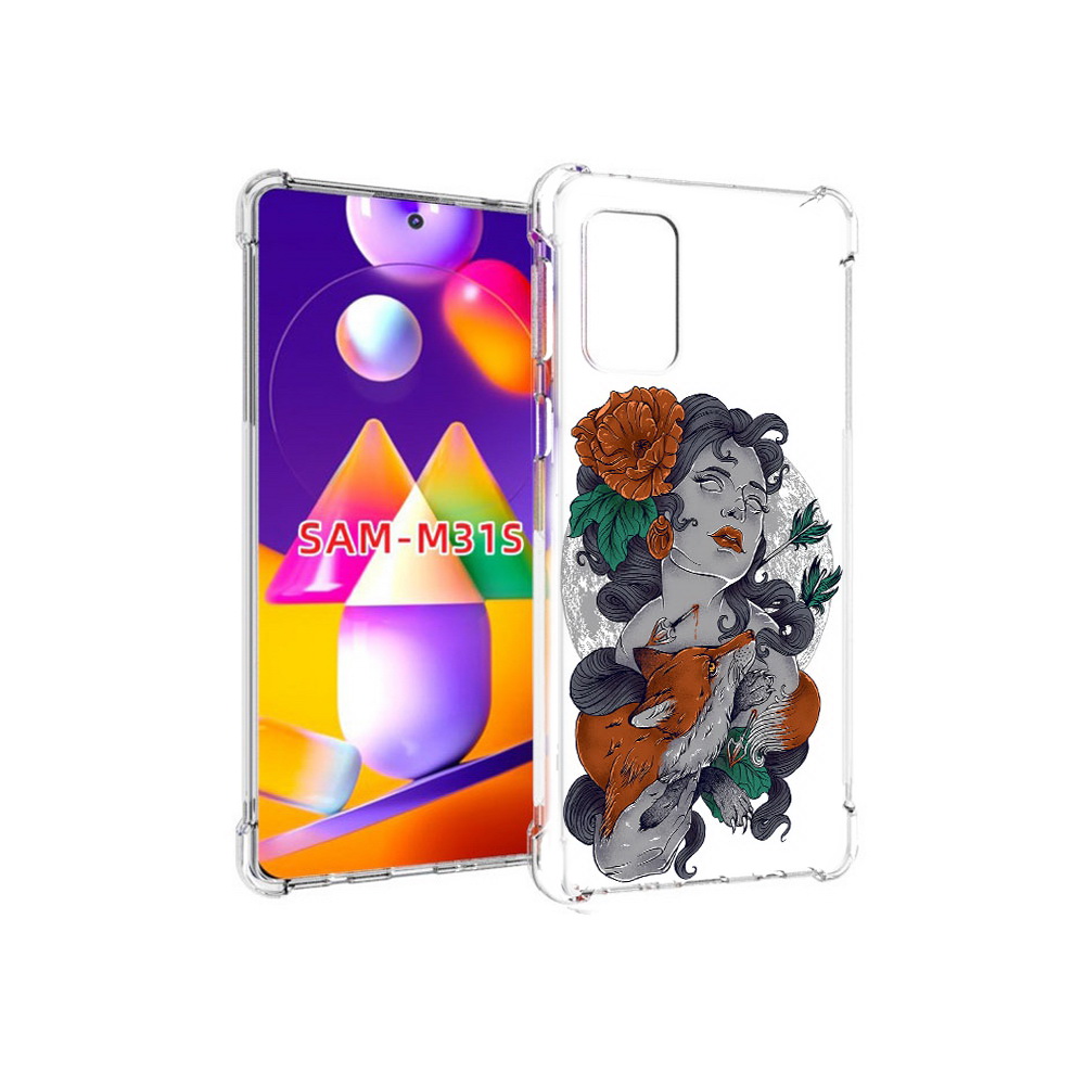 

Чехол MyPads Tocco для Samsung Galaxy M31s темная девушка с лисой (PT152186.489.639), Прозрачный, Tocco