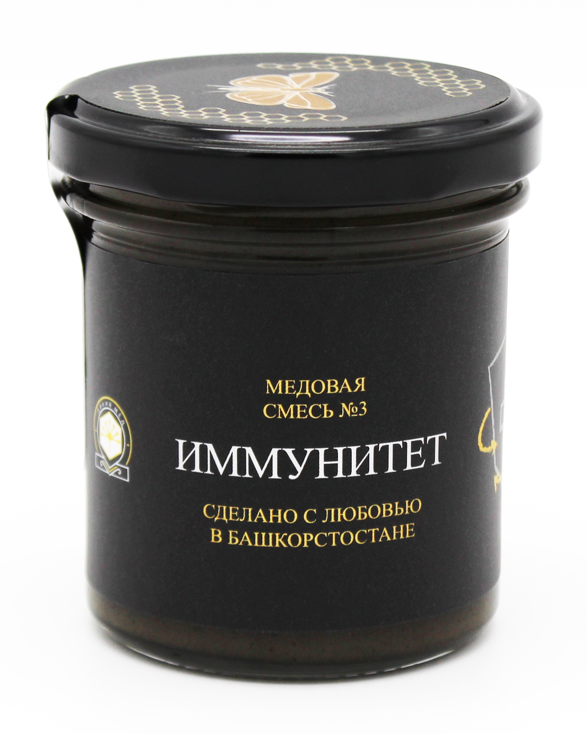 

Медовая смесь №3 Фабрика здоровья "Иммунитет" на восковой моли и черном тмине, 200 гр., Пчелиные шедевры Башкирии
