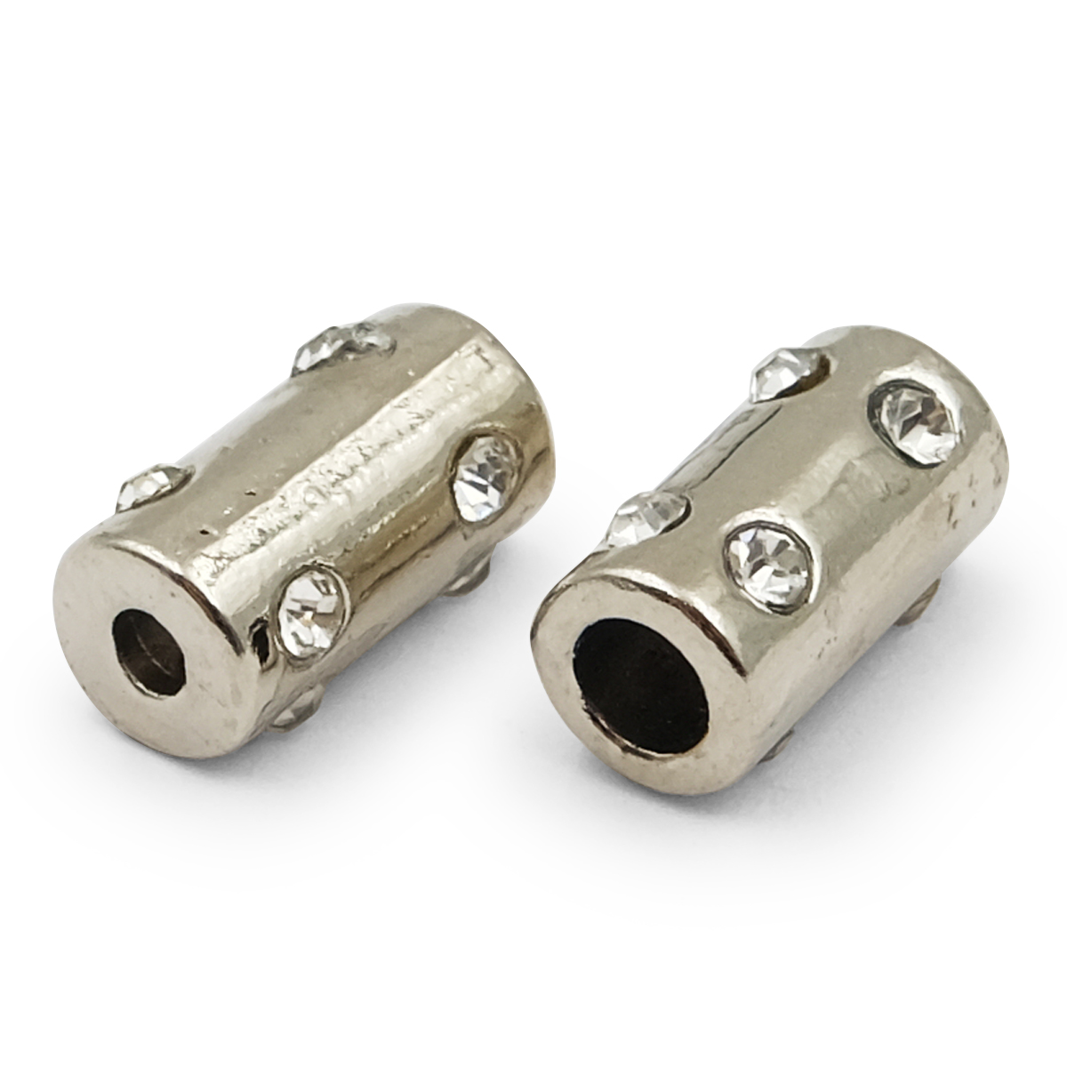 

ГФУ6102 Наконечник 'Цилиндр' со стразами d=2,5/4,5мм, 14,5*8мм, металл (никель), 20 шт, Серебристый