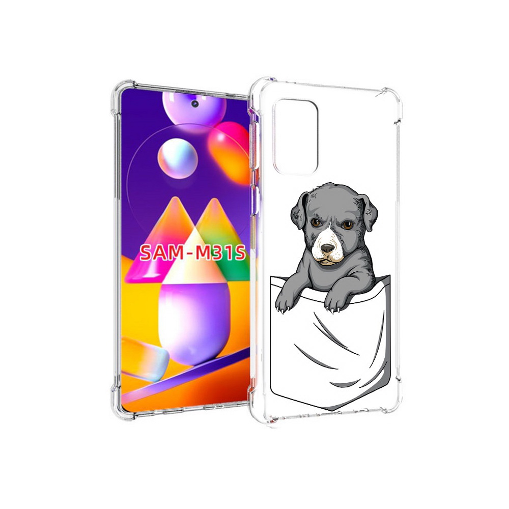 

Чехол MyPads Tocco для Samsung Galaxy M31s собачка в кармане (PT152186.489.611), Прозрачный, Tocco