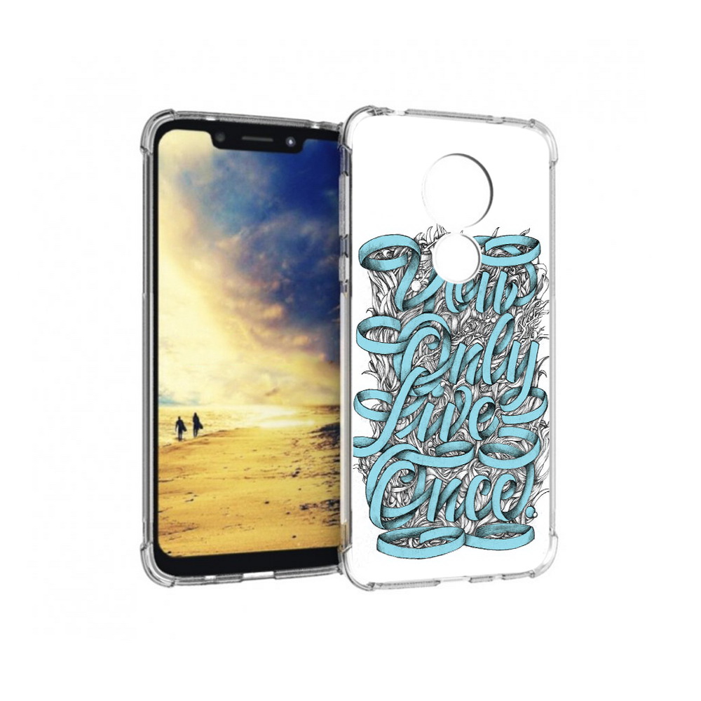 

Чехол MyPads Tocco для Motorola G7 Power слова из ленты абстракция (PT227059.362.607), Прозрачный, Tocco