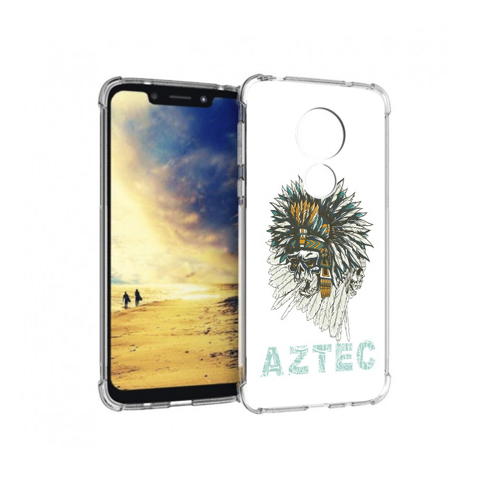 

Чехол MyPads Tocco для Motorola G7 Power скелет индеец (PT227059.362.602), Прозрачный, Tocco