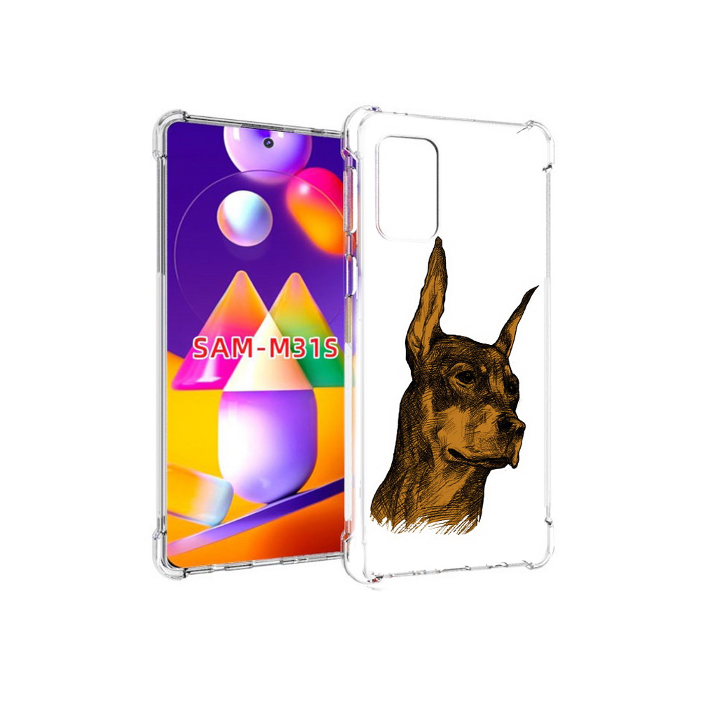 

Чехол MyPads Tocco для Samsung Galaxy M31s скетч доберман (PT152186.489.605), Прозрачный, Tocco