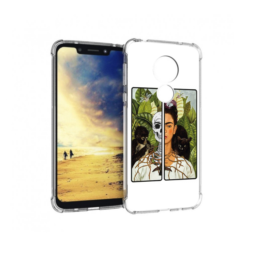 

Чехол MyPads Tocco для Motorola G7 Power сдвоенная картинка девушка скелет, Прозрачный, Tocco