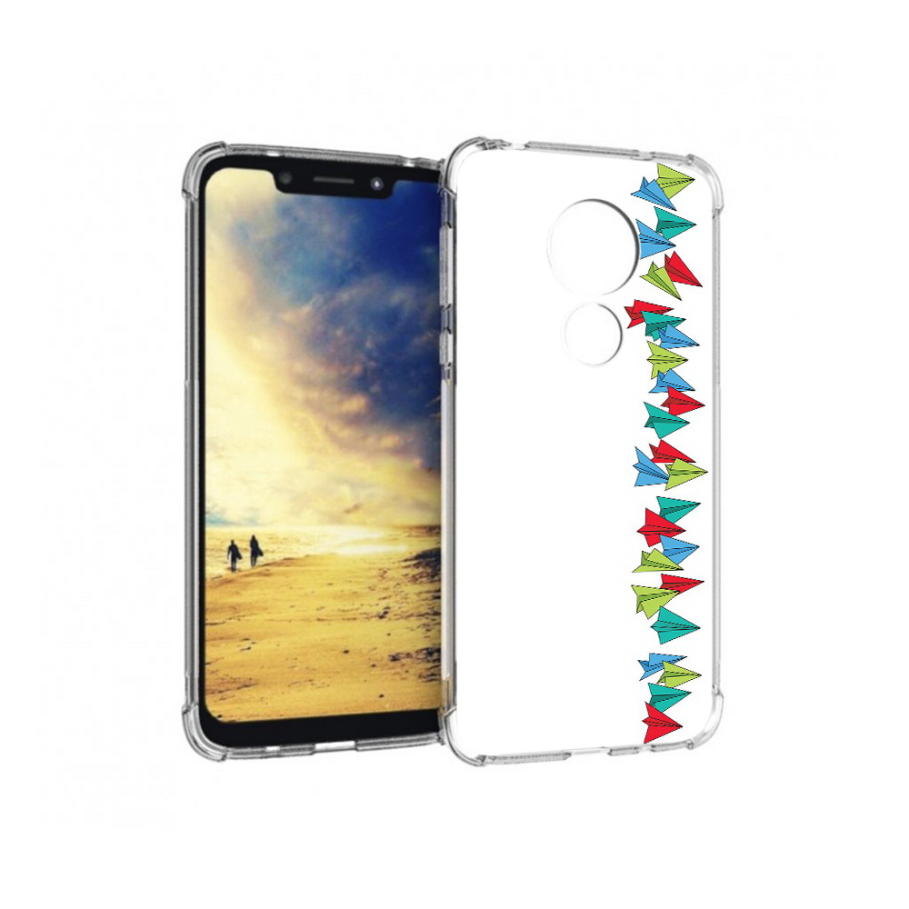 

Чехол MyPads Tocco для Motorola G7 Power самолетики из листочков (PT227059.362.593), Прозрачный, Tocco