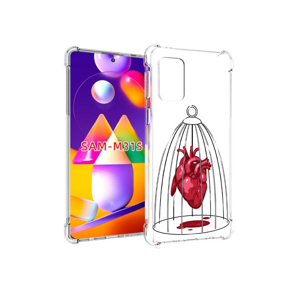 

Чехол MyPads Tocco для Samsung Galaxy M31s сердце в клетке (PT152186.489.597), Прозрачный, Tocco