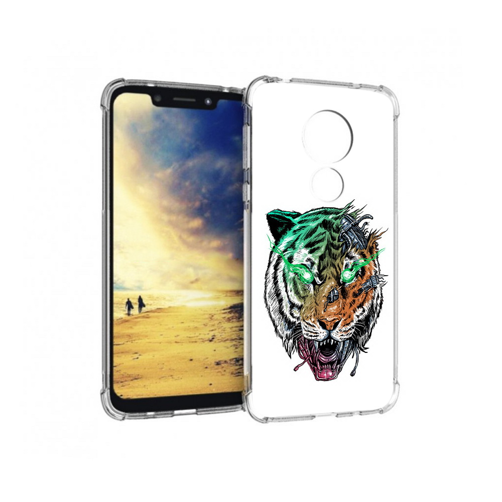 

Чехол MyPads Tocco для Motorola G7 Power робо-тигр (PT227059.362.584), Прозрачный, Tocco
