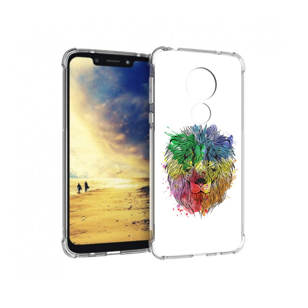 

Чехол MyPads Tocco для Motorola G7 Power разноцветный гордый лев (PT227059.362.573), Прозрачный, Tocco