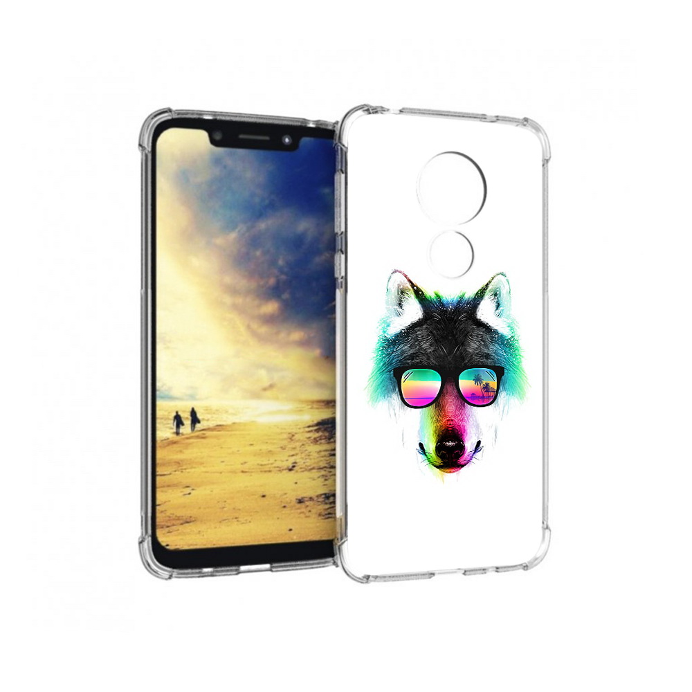 

Чехол MyPads Tocco для Motorola G7 Power радужный волк (PT227059.362.567), Прозрачный, Tocco