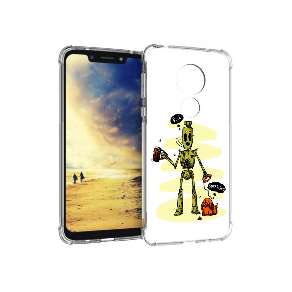 

Чехол MyPads Tocco для Motorola G7 Power прикольный робот (PT227059.362.557), Прозрачный, Tocco