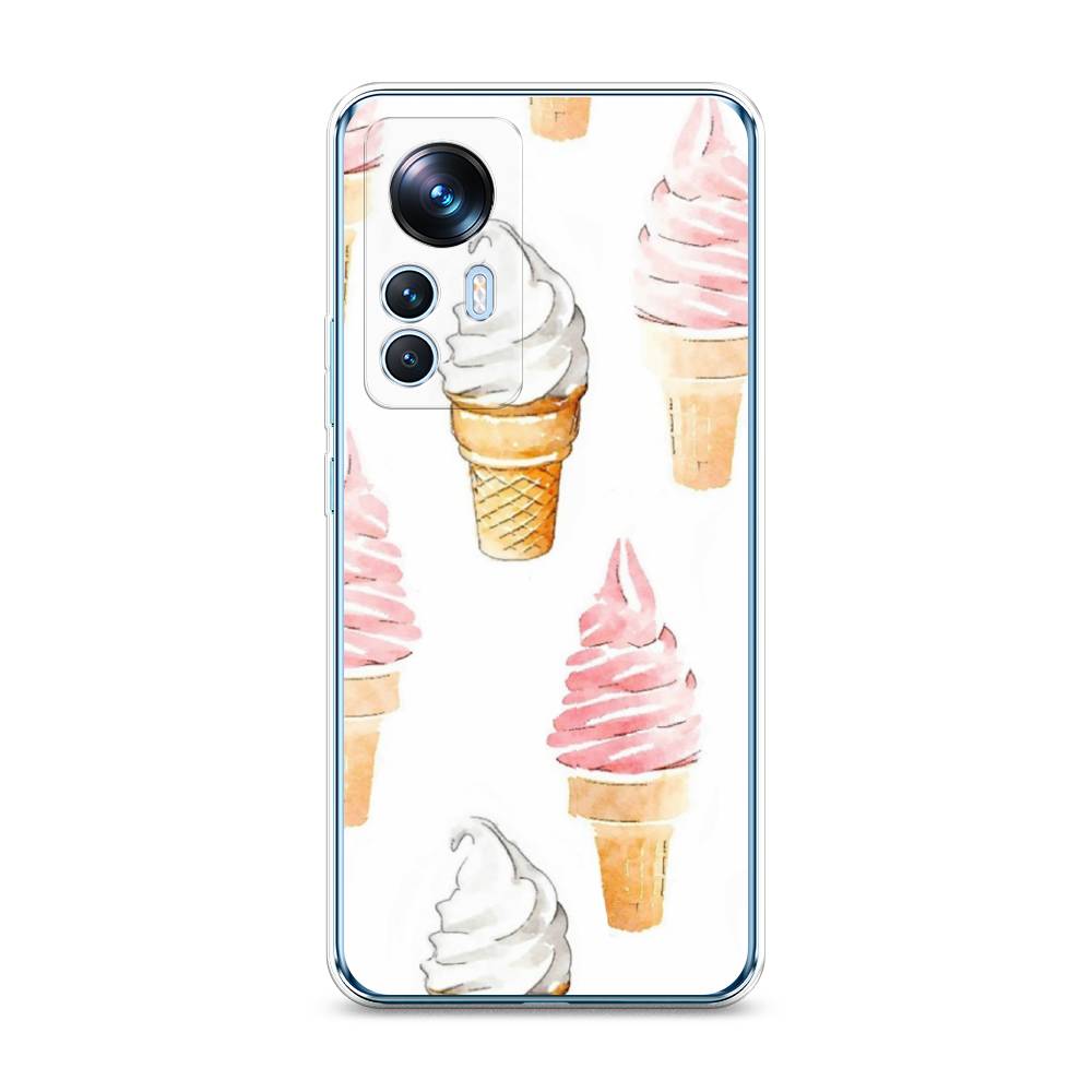 

Чехол Awog на Xiaomi 12T / Сяоми 12T "Нарисованное мороженое", Белый;розовый