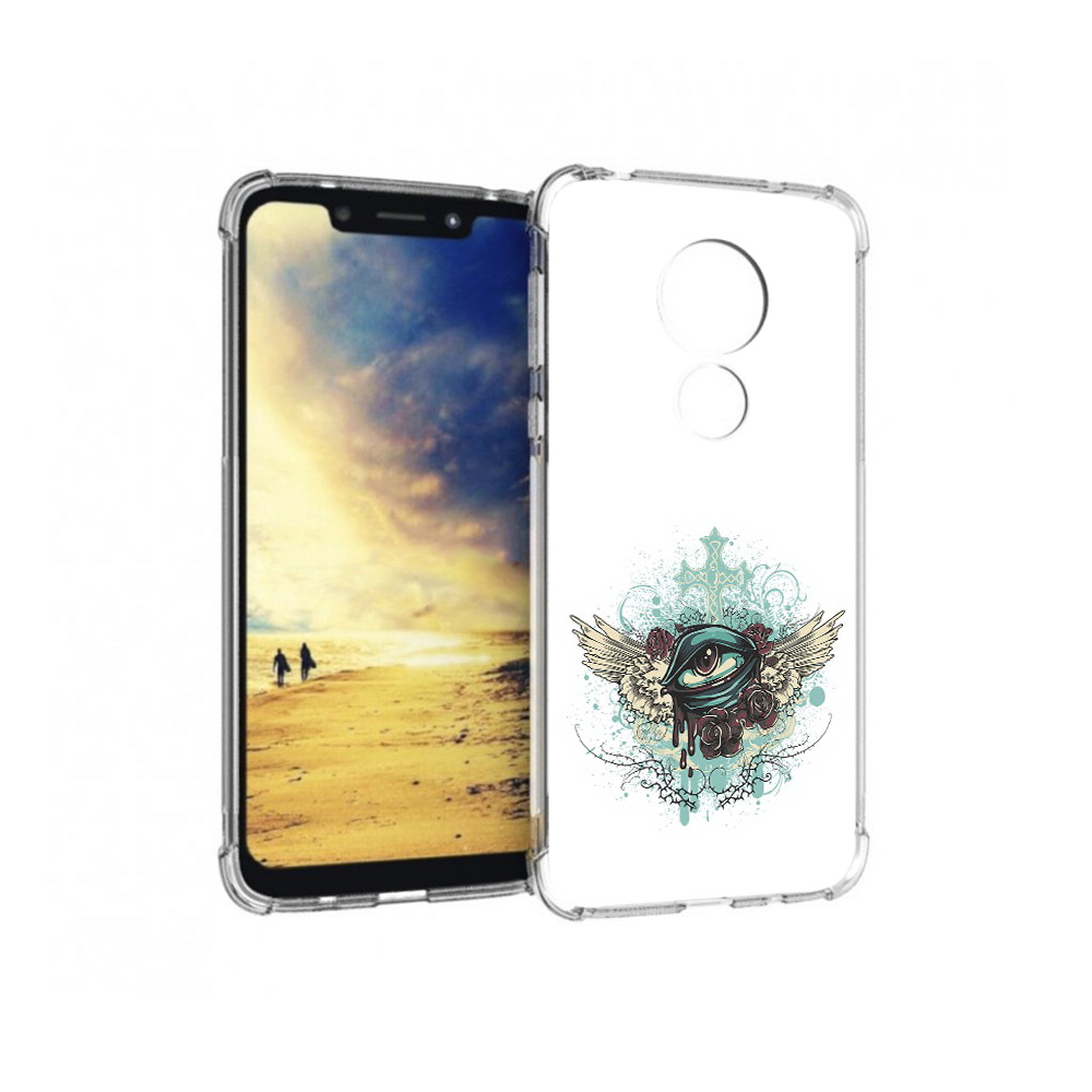 

Чехол MyPads Tocco для Motorola G7 Power плачущий глаз с крыльями (PT227059.362.544), Прозрачный, Tocco