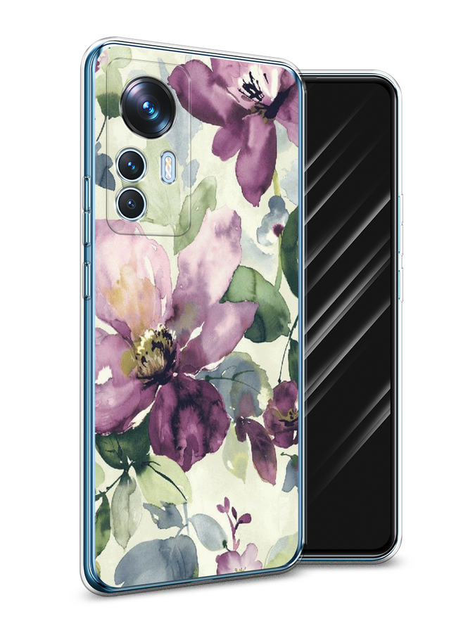 

Чехол Awog на Xiaomi 12T / Сяоми 12T "Сиреневые цветы-акварель", Фиолетовый