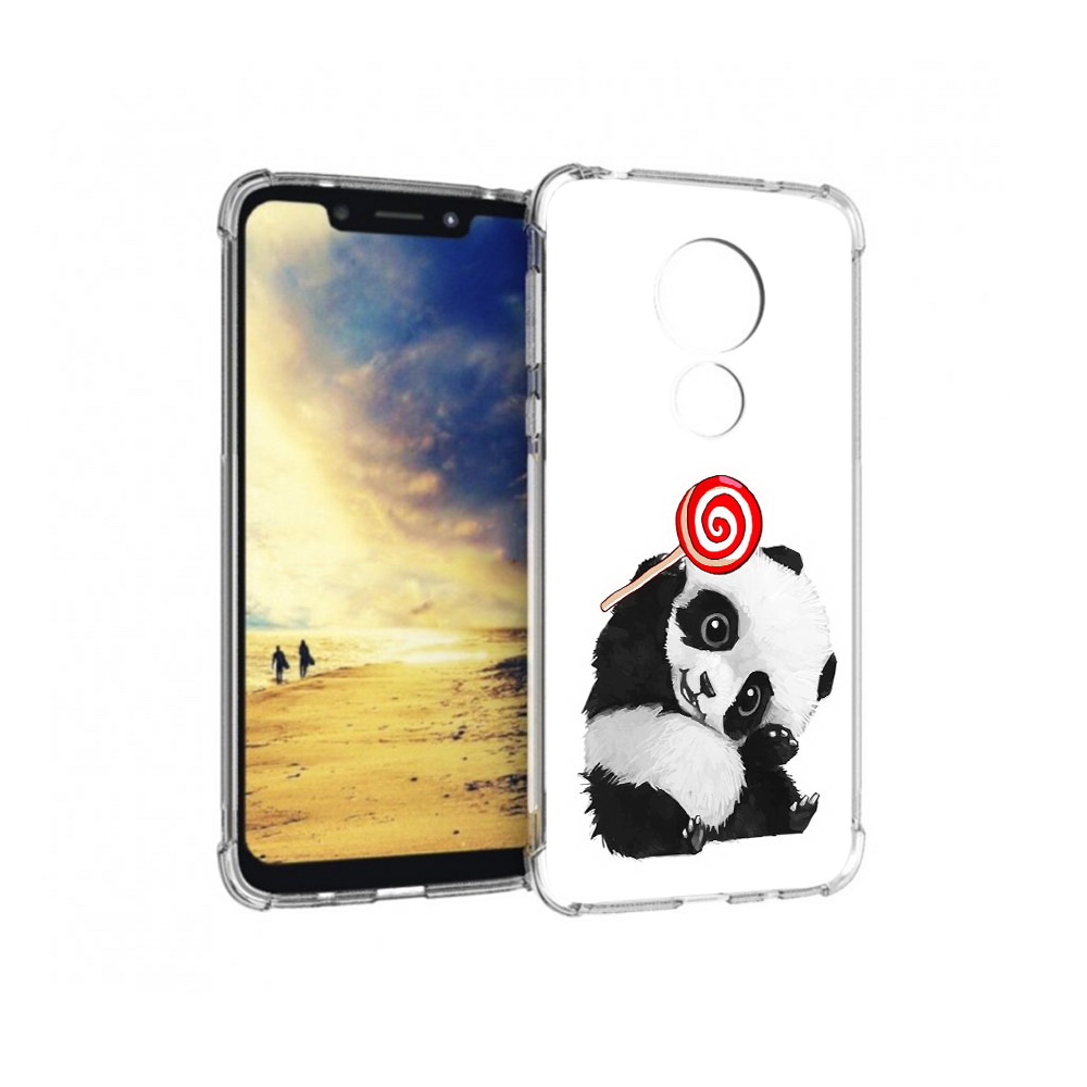

Чехол MyPads Tocco для Motorola G7 Power панда с леденцом (PT227059.362.534), Прозрачный, Tocco