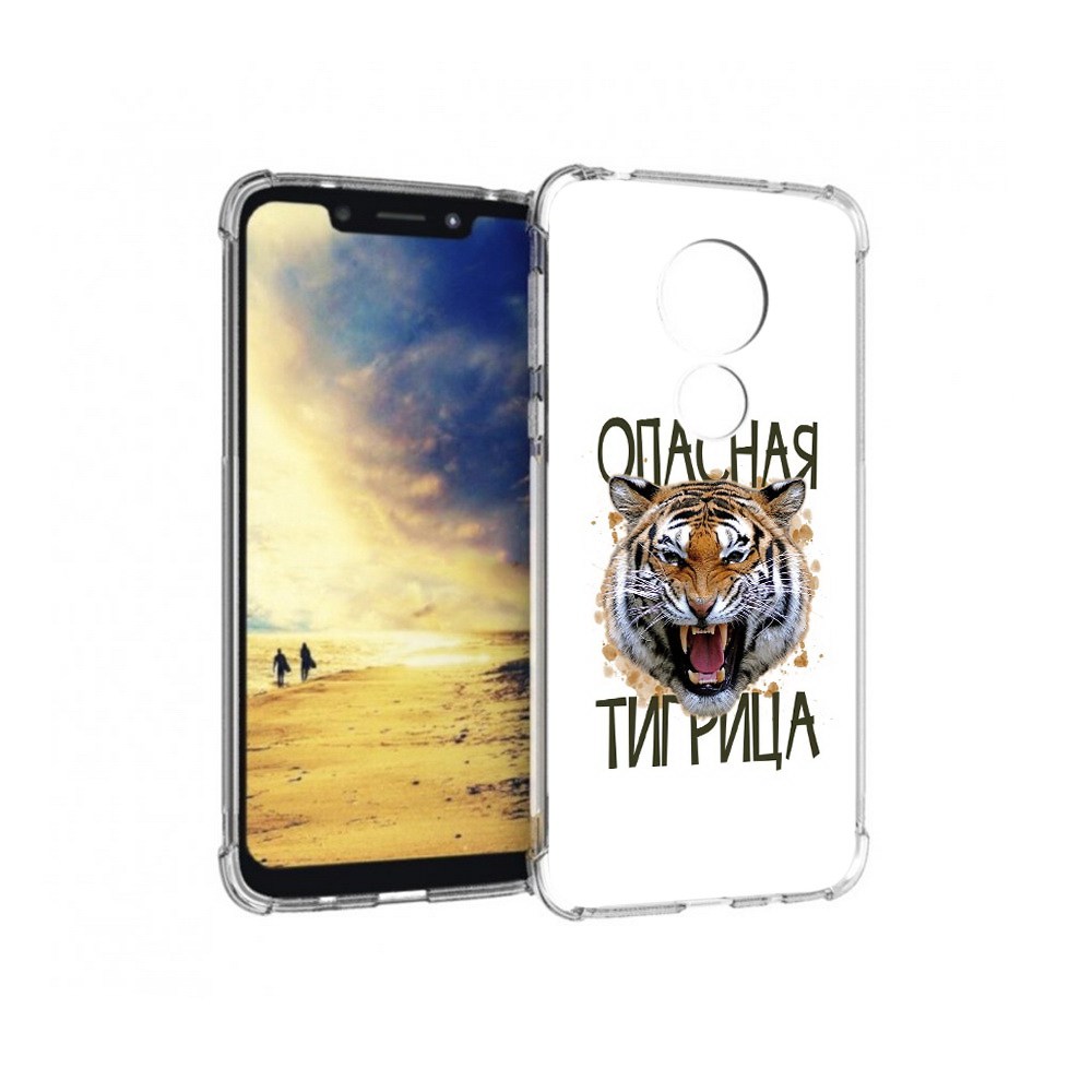 

Чехол MyPads Tocco для Motorola G7 Power опасная тигрица (PT227059.362.527), Прозрачный, Tocco