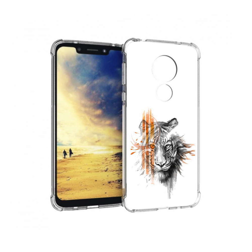 

Чехол MyPads Tocco для Motorola G7 Power огненный тигр (PT227059.362.526), Прозрачный, Tocco
