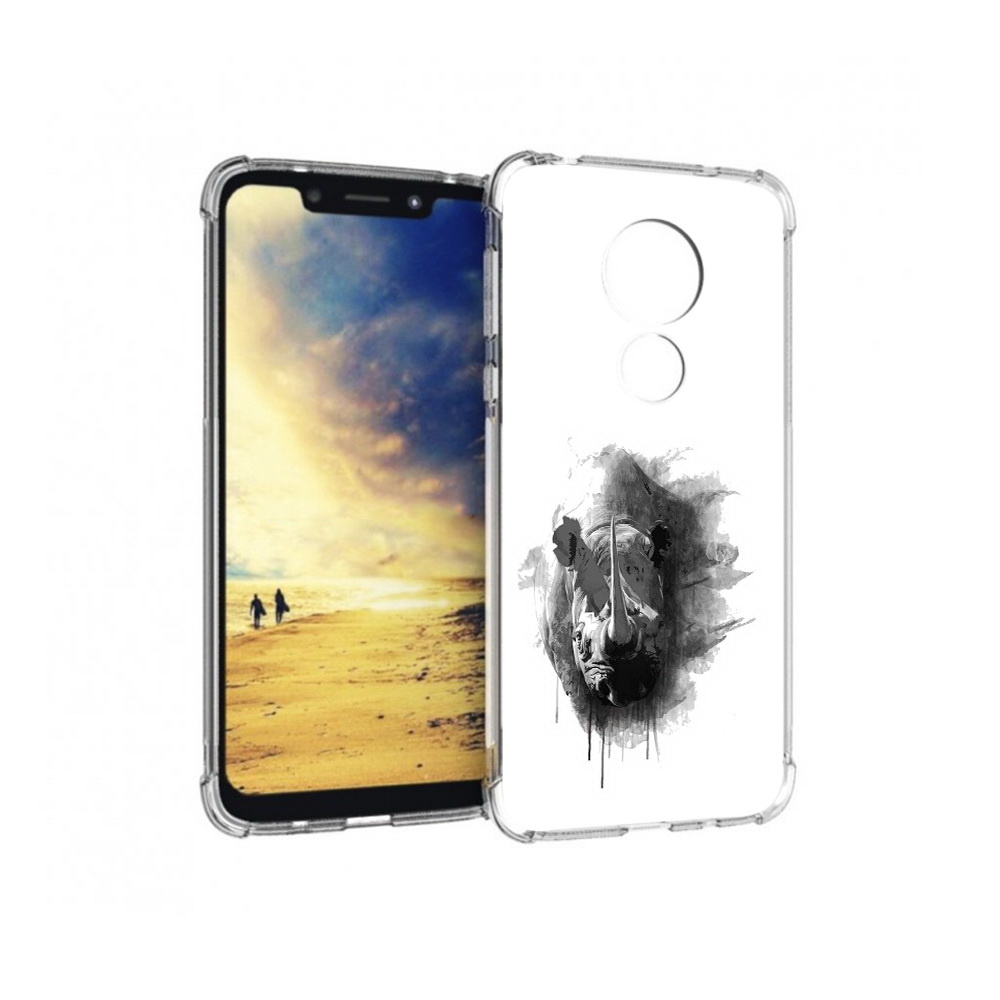 

Чехол MyPads Tocco для Motorola G7 Power носорог (PT227059.362.523), Прозрачный, Tocco
