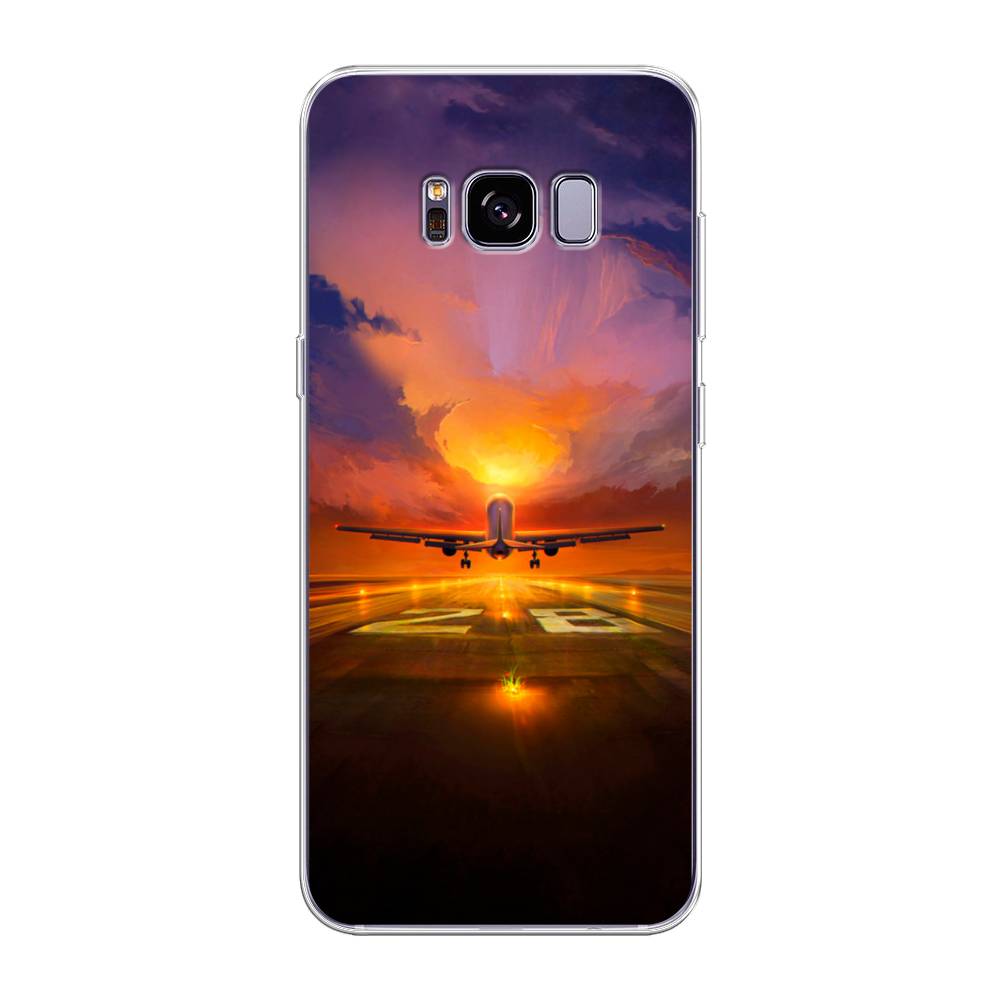 

Чехол на Samsung Galaxy S8 Plus "Самолет на посадке", Оранжевый;синий, 24850-6