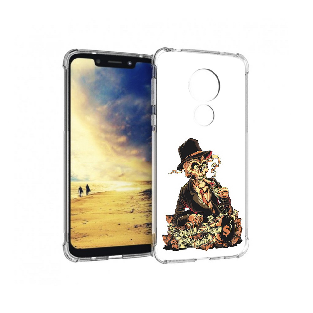 

Чехол MyPads Tocco для Motorola G7 Power нарисованный череп с сигаретой (PT227059.362.515), Прозрачный, Tocco