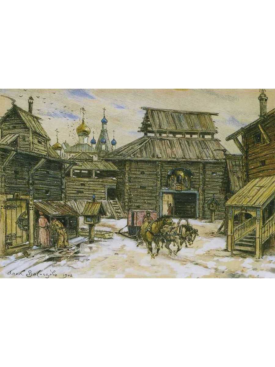 

Постер DRABS A2 Васнецов Аполлинарий Михайлович Старая Москва. У стен деревянного города