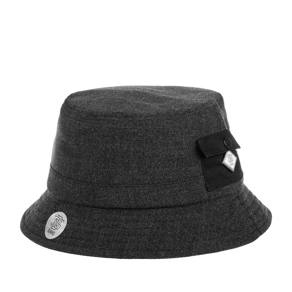 Панама унисекс DJINNS Bucket Hat WoolMelange черная, р. 60