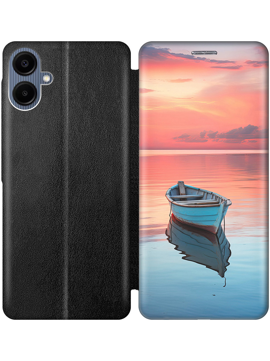 

Чехол-книжка на Samsung Galaxy A06 с принтом "Одинокая лодка" черный, Черный;голубой;синий;розовый, 786717541