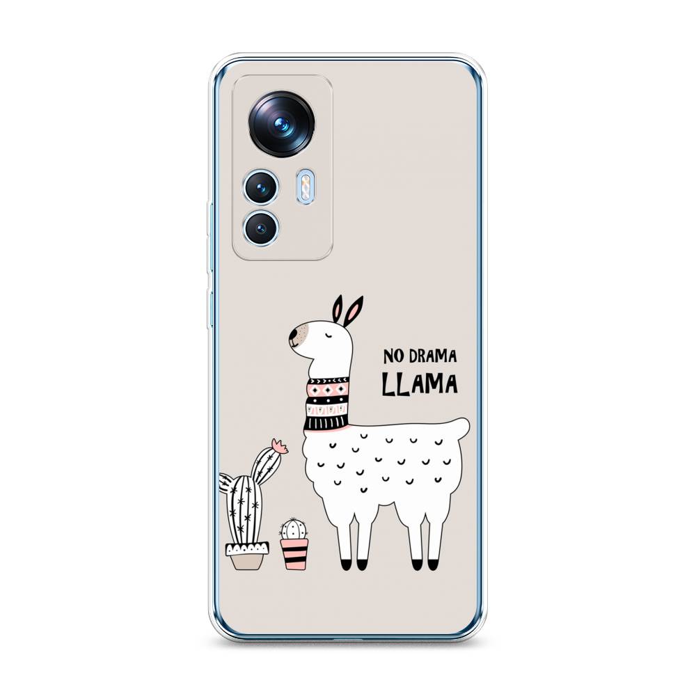 

Чехол Awog на Xiaomi 12T / Сяоми 12T "No drama LLama", Бежевый;серый;белый