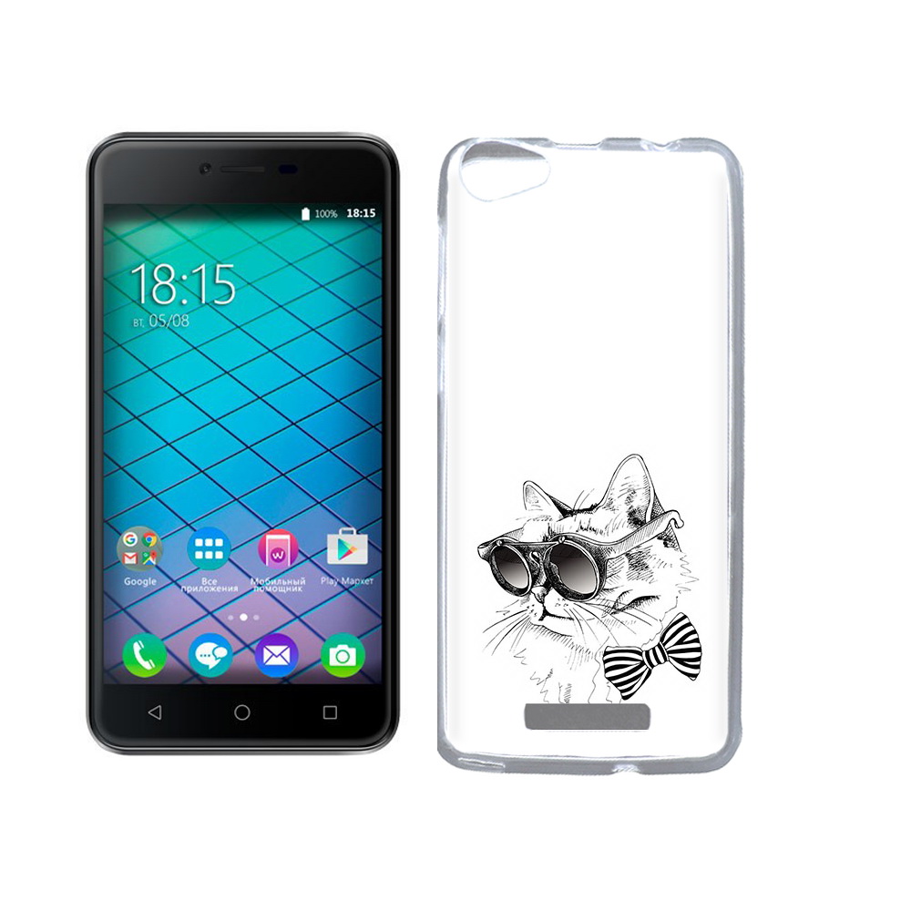 Чехол MyPads Tocco для BQ 5059 Strike Power крутая кошка в очках