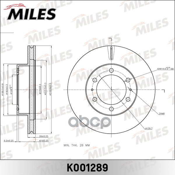 

Диск Тормозной Toyota Land Cruiser 150 10- Передний Miles Miles арт. K001289