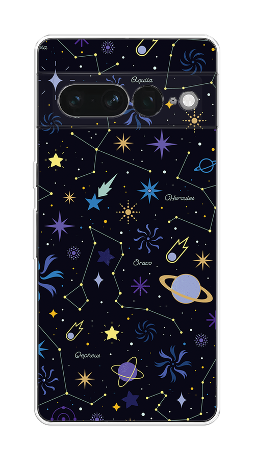 

Чехол на Google Pixel 7 Pro "Цветной космос", Желтый, 271350-2