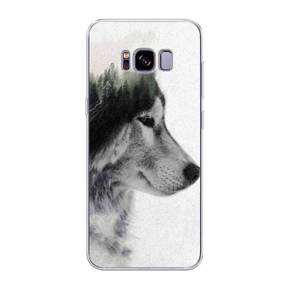 

Чехол на Samsung Galaxy S8 Plus "Волк лес", Серый;белый, 24850-1
