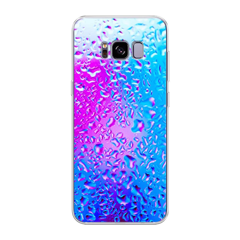 

Чехол на Samsung Galaxy S8 Plus "Капли на стекле", Голубой;розовый, 24850-3