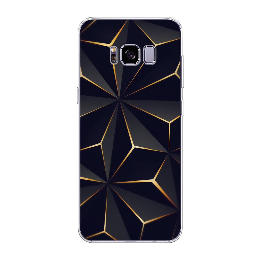 

Чехол на Samsung Galaxy S8 Plus "Черные полигоны", Золотистый;черный, 24850-3