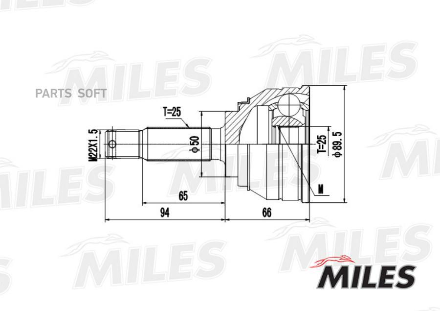 

Шрус mitsubishi galant v/space wagon/hyundai lantra i 1.5-2.0t 84-96 нар.