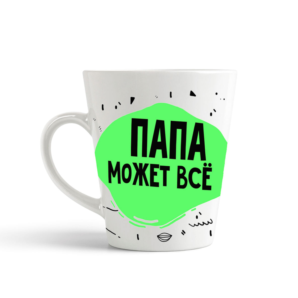 

Кружка-латте CoolPodarok Прикол Папа может все Мопсы