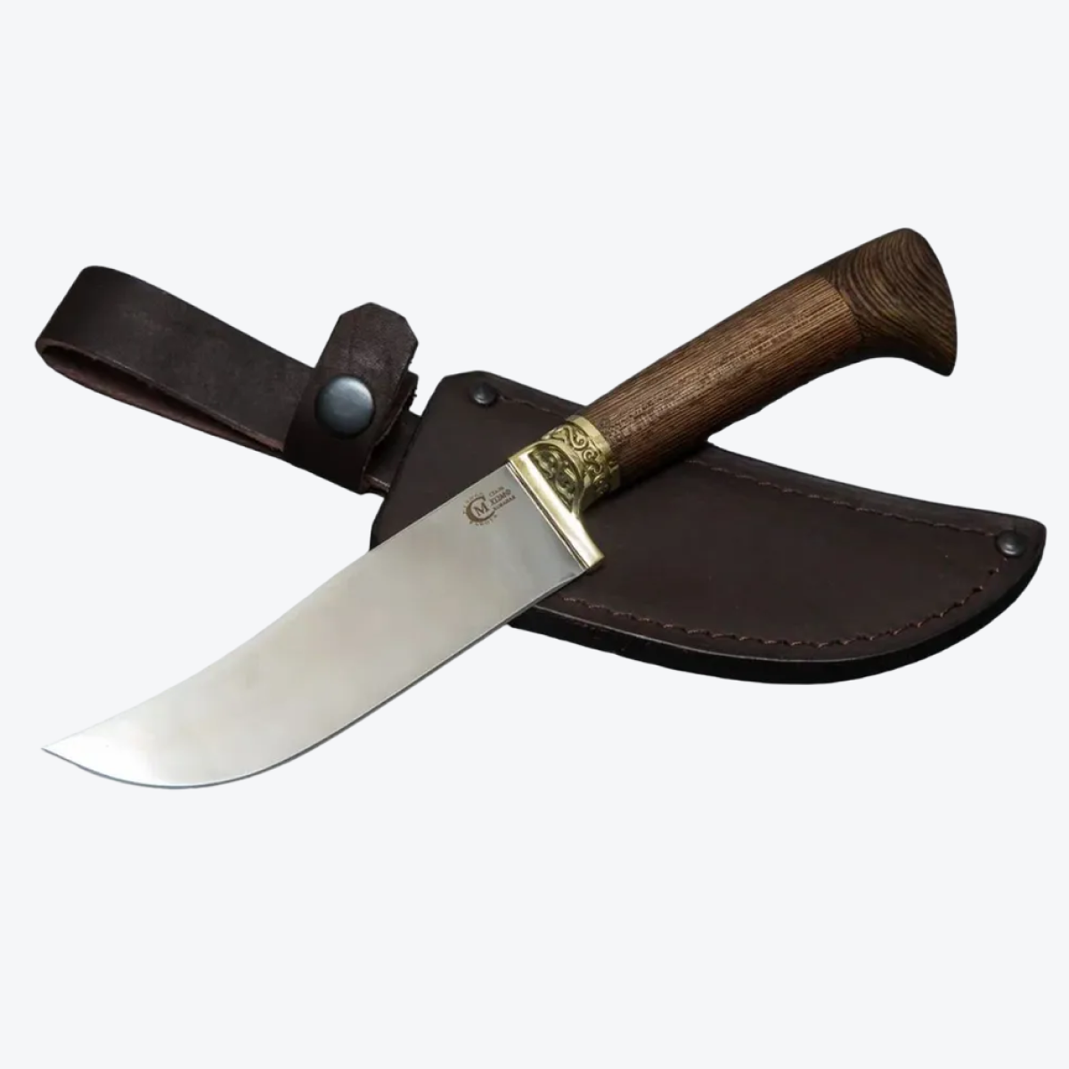 Нож Мастерская Семина Узбекский Малый Пчак сталь Х12МФ рукоять литьё мельхиор венге 7200₽