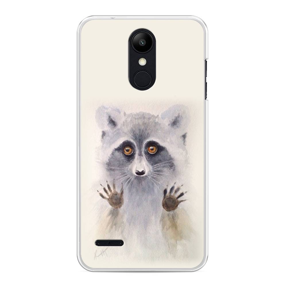 

Чехол на LG K8 "Енот за стеклом", Бежевый;серый, 83750-4