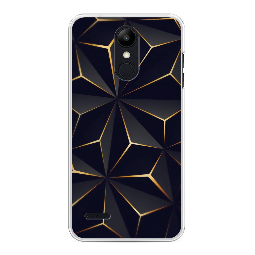 

Чехол на LG K8 "Черные полигоны", Золотистый;черный, 83750-3