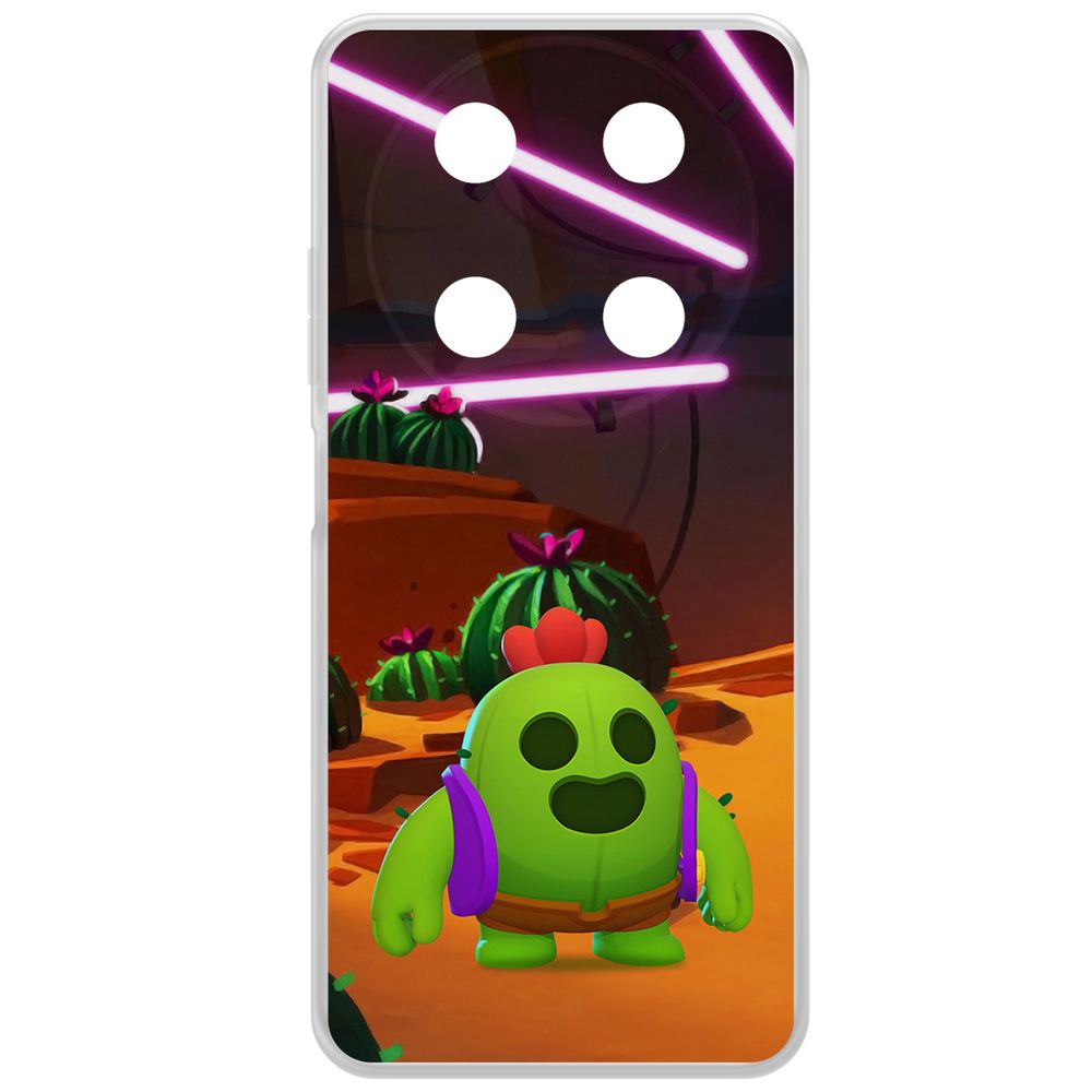 

Чехол-накладка Krutoff Clear Case Brawl Stars-Спайк для ITEL RS4, Прозрачный