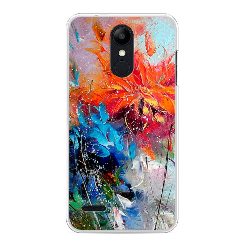 

Чехол на LG K8 "Абстрактные цветы", Оранжевый;синий, 83750-4
