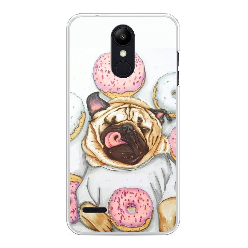 

Чехол на LG K8 "Счастливый мопс", Розовый;бежевый;коричневый, 83750-1