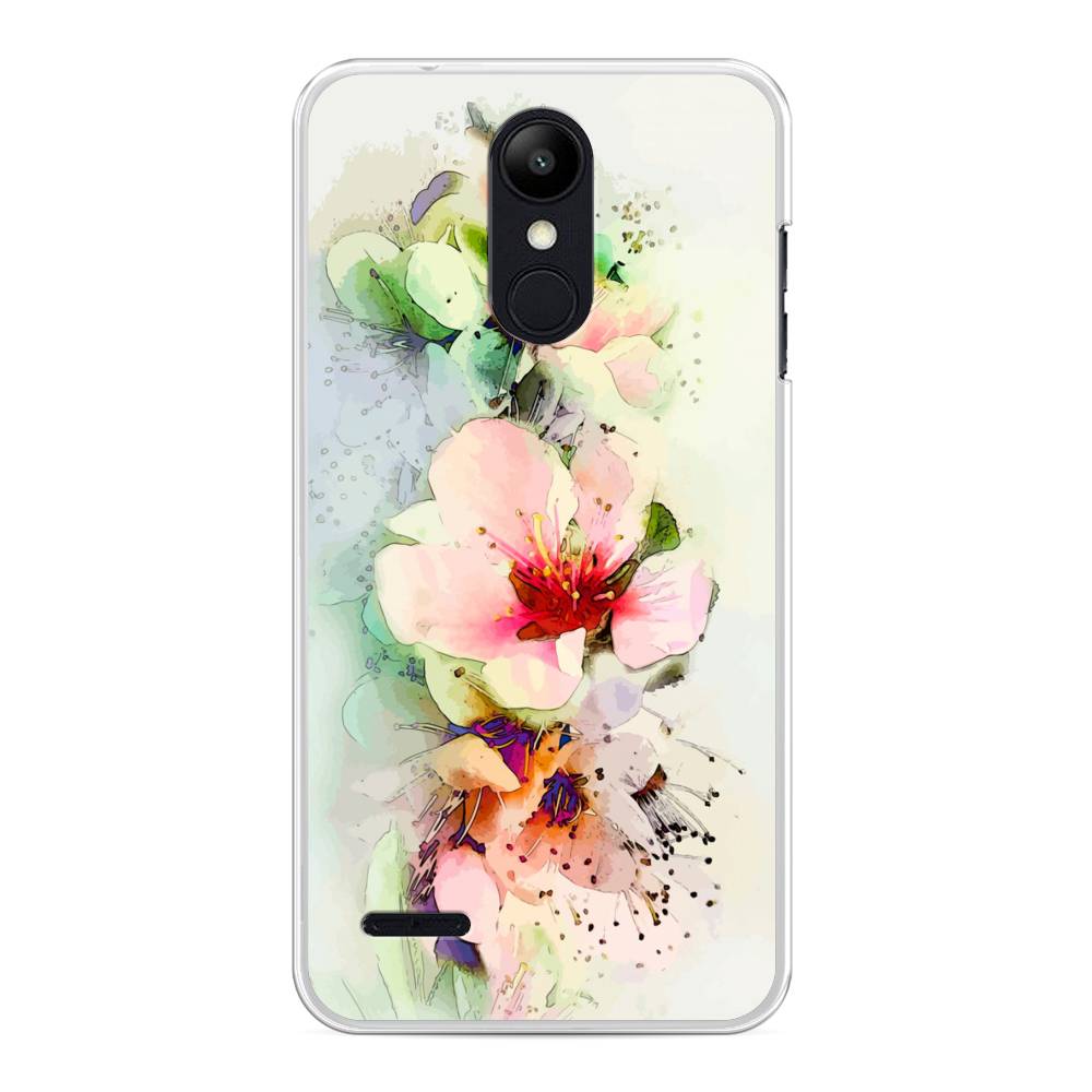 

Чехол на LG K8 "Нежные цветы", Зеленый;розовый, 83750-2